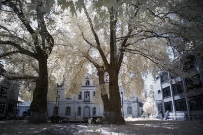 infrared shot of the school building