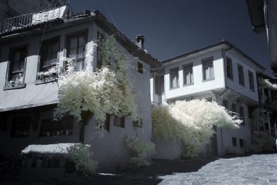 infrared shot of the old houses