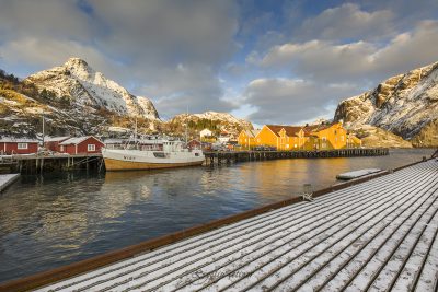 colored harbour of Nusfjord, Lofoten, Norway